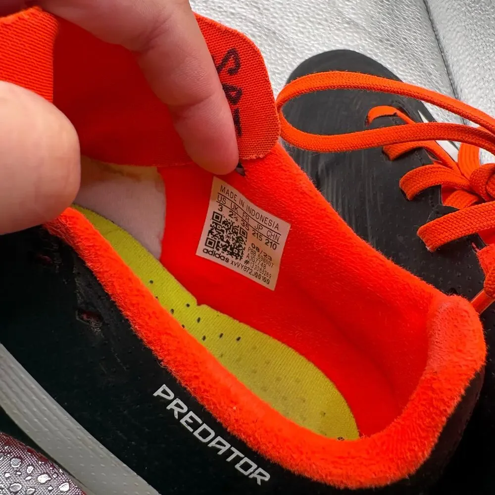 adidas Predator League Soccer Football Cleat 3 Black Orange Athletic Sport Shoe
